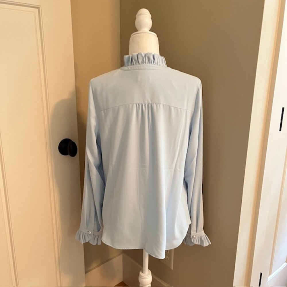 Talbots Ruffle Trim Blouse M - Picture 7 of 11